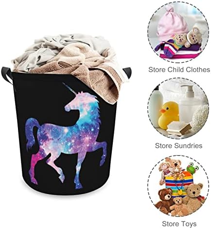 Galaxy Unicorn Laundry Basket Casket Rousper Alto cesto com alças Bolsa de armazenamento