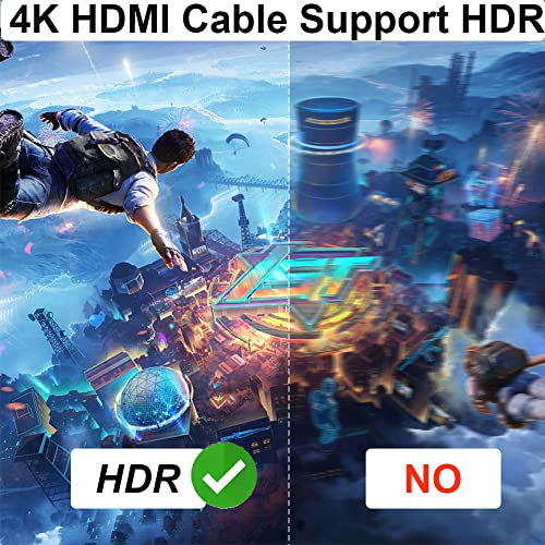 Ryzzrooa 4K Cabo HDMI 5 pés, 4k a 60Hz Cabo HDMI 2,0 banhado a ouro, com alta velocidade de 18 Gbps, 4K HDR, 3D,