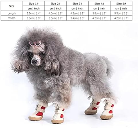 Lepsjgc 4pcs/conjunto elástico de inverno sapatos de cachorro de estimação anti-deslizamento espessamento
