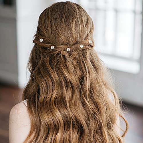 Luxshiny pérolas para cabelos 12pcs Pearl Spiral Hair Pins, Gold Twists Hair Bobils Pearls Clipe de cabelo Acessórios de cabelo para festa de casamento Prom