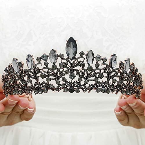 Florry Halloween Crowns góticos e tiaras Crystal Wedding Queen coroa