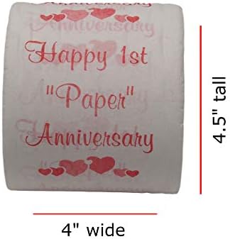 Feliz 1º aniversário de papel impresso em papel higiênico Gag Presente, Anniversary de Casamento engraçado