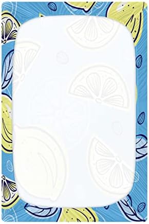 Folha de Playard, folha de berço de limão para colchões de berço e criança padrão, 28x52 polegadas