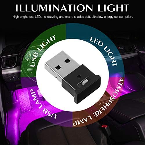 VICASKY LED Decoração USB Carro Interior Lâmpada Lâmpada LED Iluminação Ambiente Night Light Light Light