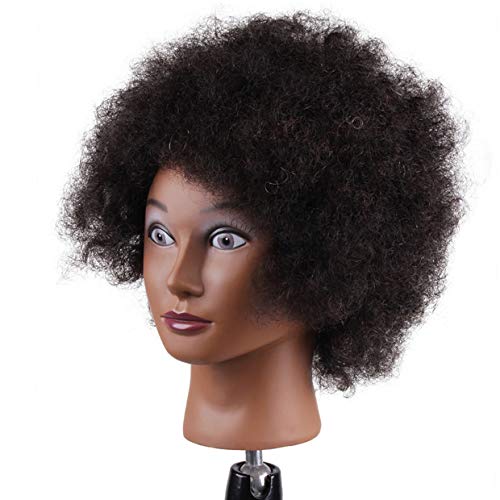 Nadaenmf Afrotring Head Real Human Human Cosmetology Hairdressing Mannequin Manikin Doll Head