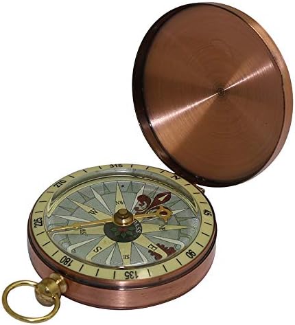 Doubao Portable Compass Camping Pocket Pocket Compass Navigation Bronze Bronze Relógio de bolso Pocket Chain
