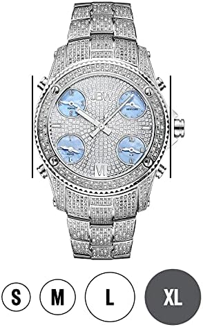 JBW Men's Luxury Jet Setter 2.34 CTW Diamond Wrist Watch com pulseira de link de aço inoxidável