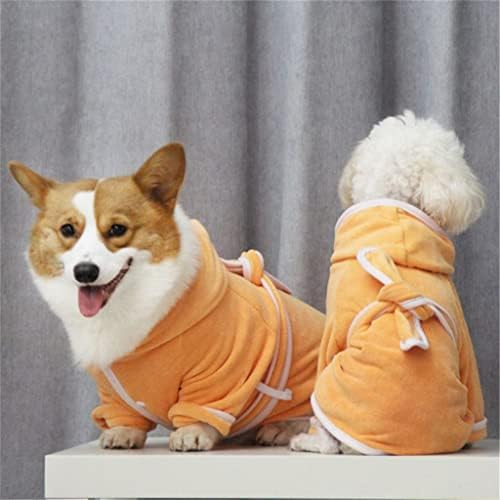 Gsportfis Pet Dog Bathrobe Super absorvente Jaqueta de banho de seca rápida com cinto para cães