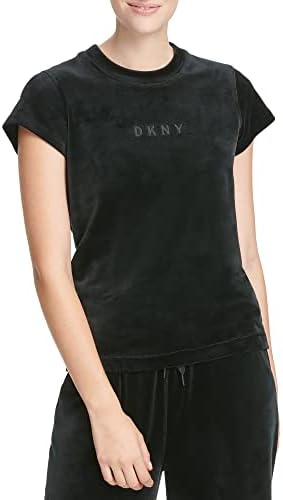 DKNY Women's Sport de veludo boxe de manga curta Pullover de manga curta