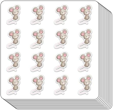Adesivos de planejador de mouse fofo, 0,5 polegadas mensais artes criação de 208-pacote