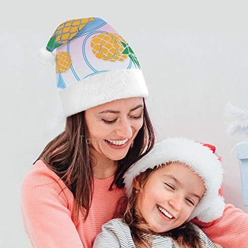 Chapéu de Papai Noel de Natal, Círculo Geométrico Círculo de Pineapple Xmas Holding para adultos, Chapéus