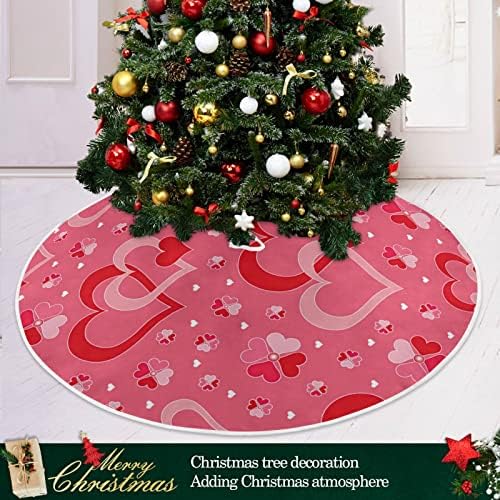 Corações românticas saia de árvore de natal 48 polegadas decoração para casa para saia de árvore de