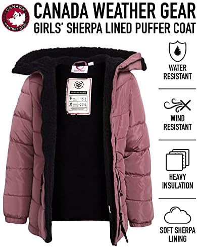 Jaqueta para meninas do Canadá clima de equipamento - Sherpa forrado com capuz