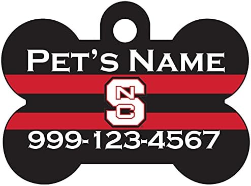 NC State Wolfpack Pet Id Dog Tag | Oficialmente licenciado | Personalizado para o seu animal de estimação