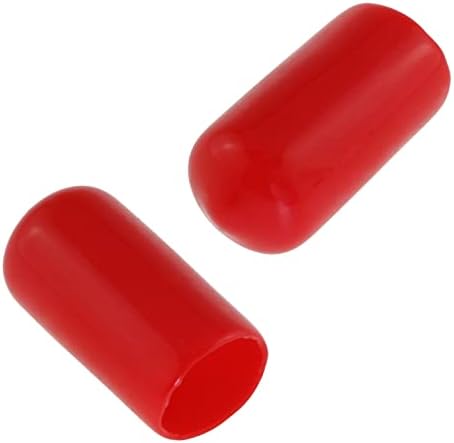 Luorng 60pcs Protetores de rosca de parafuso de 10 mm Tampa de proteção de borracha vermelha
