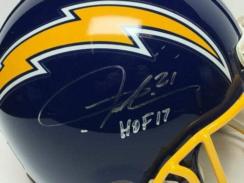 Ladainian Tomlinson assinou o capacete autêntico de futebol de Chargers F/S Hof 17 JSA - capacetes