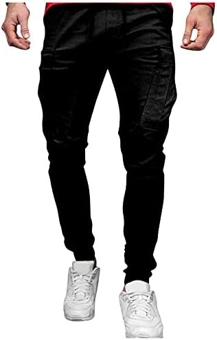 Calça de caça de Sallydream, calças de futebol casuais calças de futebol para homens calças pretas folgadas