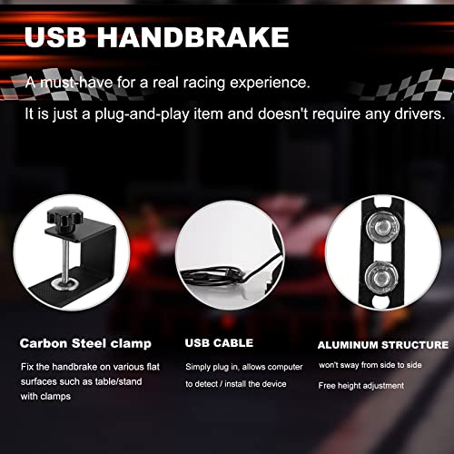 64 bits USB PC Handbrake, o SIM Handbrake é usado para jogos de corrida de simulação de PC, compatíveis com