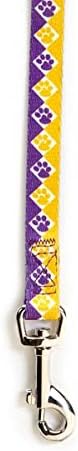 Casual Canine Nylon Collegiate Paws Dog Lead, 4 pés, roxo/amarelo
