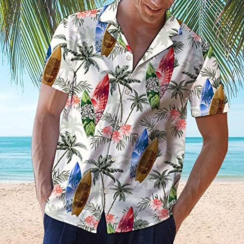 Camisas florais masculas de manga curta camisa para baixo camisa rápida seco colar camiseta confortável camisetas