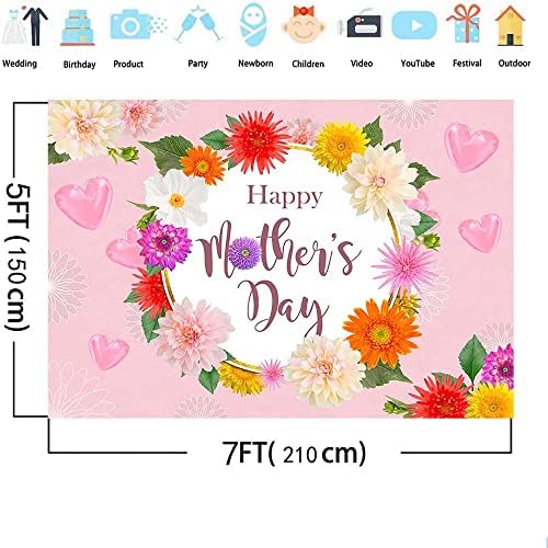 Mehofond 7x5ft pano de fundo do dia das mães, decorações de fotos do dia das mães, pano de fundo, amor