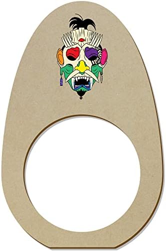 Azeeda 5 x 'máscara tribal' anéis/suportes de guardanapo de madeira