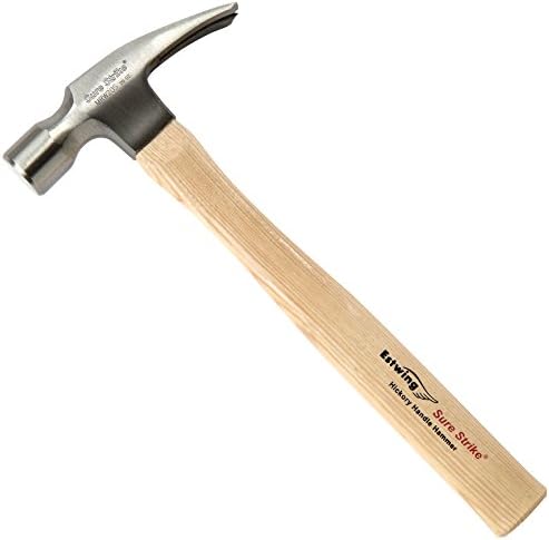 Estwing Sure Strike Hammer - Garra Rip Straight 20 oz com rosto suave e alça de madeira de nogueira - MRW20s