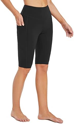 Baleaf Women's Long Biker Yoga Compression Shorts de cintura alta da cintura Standex shorts de
