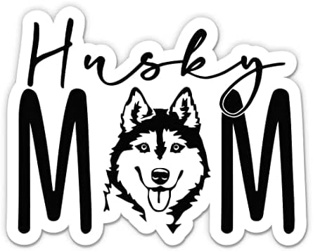 Adesivo de mãe husky - adesivo de laptop de 3 - vinil à prova d'água para carro, telefone, garrafa de água - decalque husky de cachorro