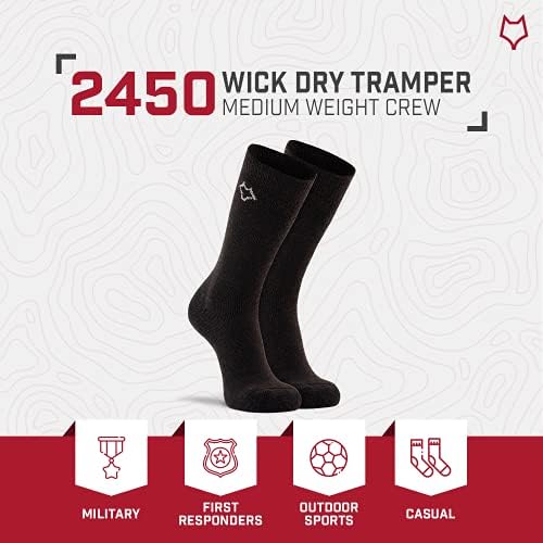 Foxriver Wick Dry Tramper Merino Wool Socks Meia de caminhada masculina de peso médio com tecido