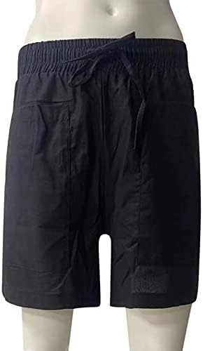 Shorts de linho de algodão bblulu para mulheres shorts soltos casuais largura de cintura quente cintura