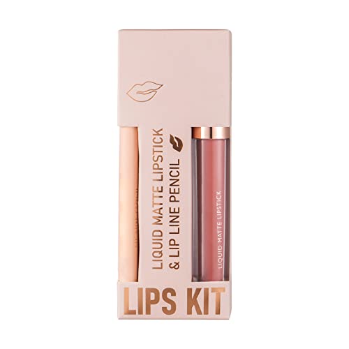 Glitter Lip Gloss for Girls Non Stick Copo Lipliner Combinação de lipliner Definir Lipstick Velvet Lipliner integrado