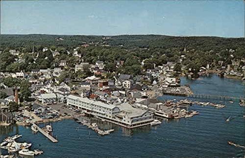 Fishermans Wharf Inn e The Waterfront Boothbay Harbor, Maine Me Original Vintage Post cartão