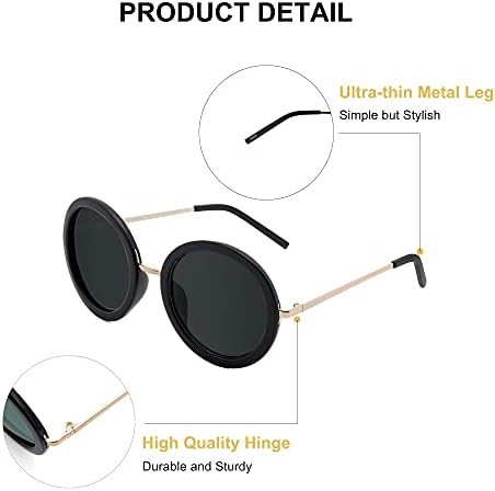 Óculos de sol redondos de Joox para mulheres, óculos de sol retro clássicos vintage, proteção UV