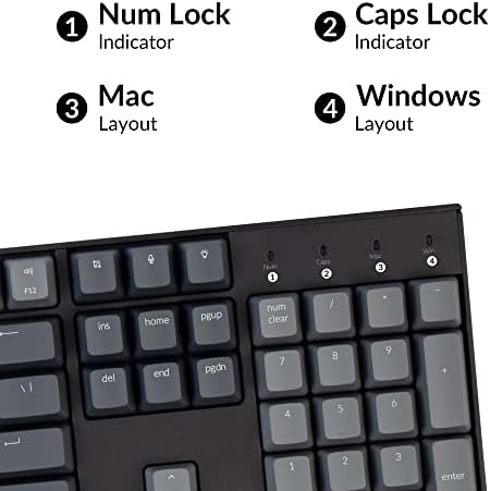 KeyChron K10 Tamanho completo 104 TECHAS Bluetooth sem fio/USB Teclado de jogo mecânico com fio para Mac com o teclado Gateron G Pro Red Switch/Multitassking/LED branco LED para o laptop do Windows