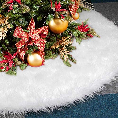 Pacote de 5 pacote Decorações de Natal - 48 White Faux Fur Tree Salia e 18 Grandes meias suecas gnome