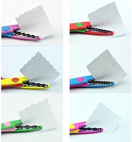 Conjunto de perfurações de orifício de tesoura de papel artesanal ucec, 6 tesouras coloridas de borda decorativa