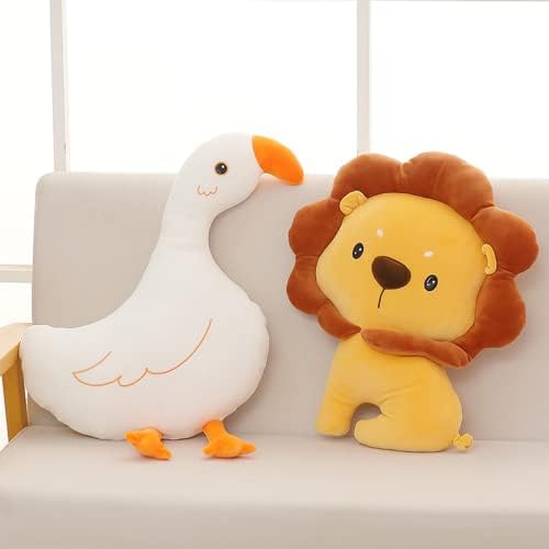 Funnyysquee Cute Lion Pillow Pillow Animal Plush Toys de boneca de boneca de boneca de casamento de aniversário