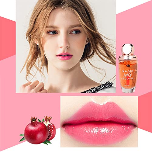 Xiahium Teen Lip Gloss Color Alteração de frutas com sabor de frutas hidratam e suaviza textura
