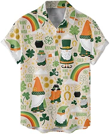 Camisa do dia do dia do dia St Patricks Camisa havaiana para caras 3D Impressão digital Camisa de manga curta camisa de blusa de blusa em branco t camisetas