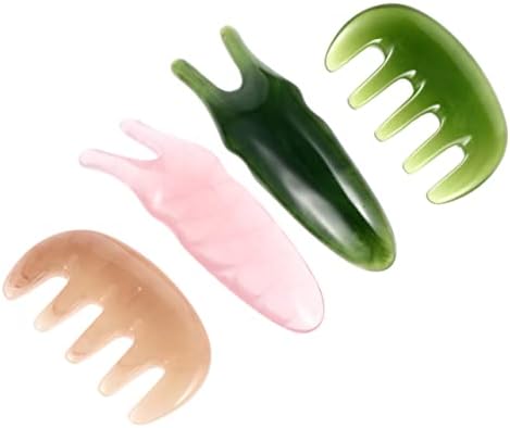 Hemoton 4 conjuntos de massagem comprimidos de raspagem ferramenta facial jade pente de pente