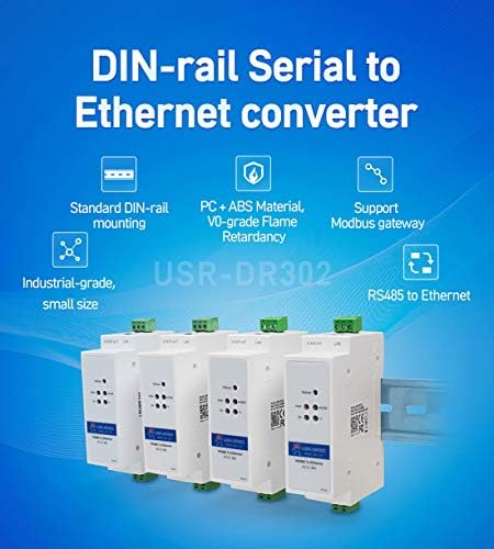 Pusr USR-DR302 DIN RS485 para conversor Ethernet Transmissão transparente bidirecional entre