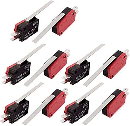 Micro interruptores 10pcs Momentar o braço de alavanca de dobradiça reta longa 1NO 1NC MICRO LIMITE RED SV-163-1C25