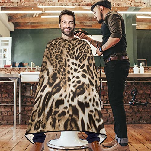 VISESUNNY barbeiro capa animal peles de pele textura poliéster Cabelo de corte de salão de salão de salão Avental