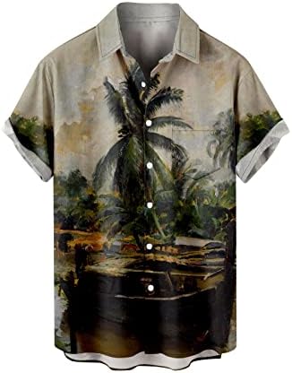 Hawaii Button Down camisetas para homens camisetas gráficas de manga curta de manga curta