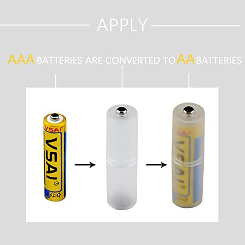 Knchy AAA para AA Adaptador de bateria do AA, 10 peças Casos de comutador de porta -bateria de bateria