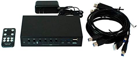 MONOPRICE Blackbird Quad multiview HDMI Seamless KVM Switch com USB 3.0, 1080p/60fps, plug and play
