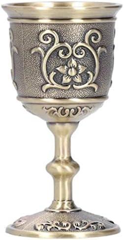 Houkai Bronze Vintage Goblet Copo de vinhos Copo em relevo em relevo de gabinete real de caneca