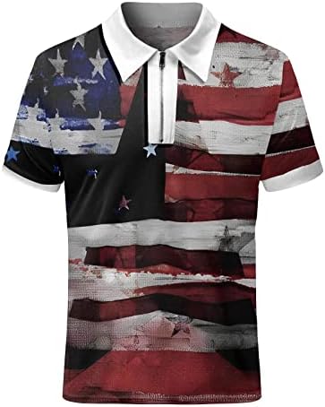 HSSDH 4 de julho Camisas para homens, homens American Falg Polo Camisetas Camisa Patriótica de Manga