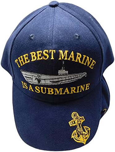 O melhor fuzileiro naval é uma âncora submarina veterana veterana azul azul algodão ajustável Bonga bordada e bordada